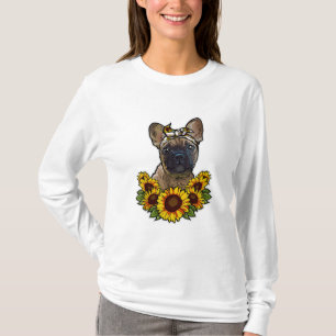 Sunflower Decor Frenchie For Dog Lover Mom Dog Dad T-Shirt