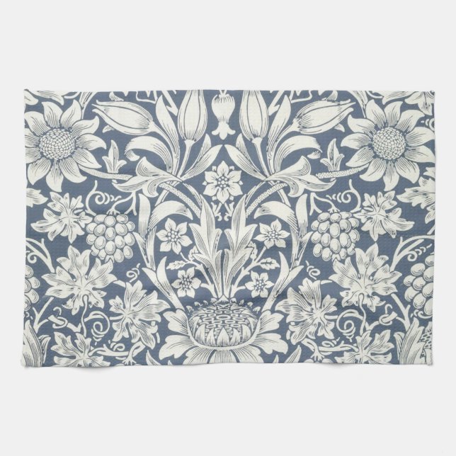 Sunflower Design (by William Morris) Tea Towel (Horizontal)
