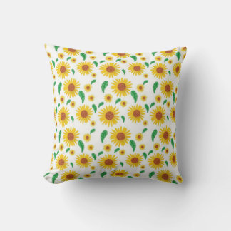 Sunflower Design Pattern Throw Pillow