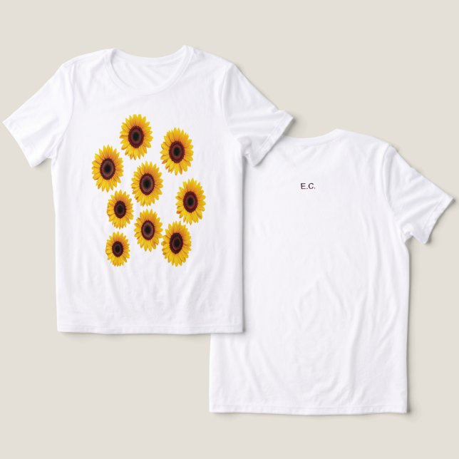 Sunflower Design Tri-Blend Shirt (Design Front & Back)