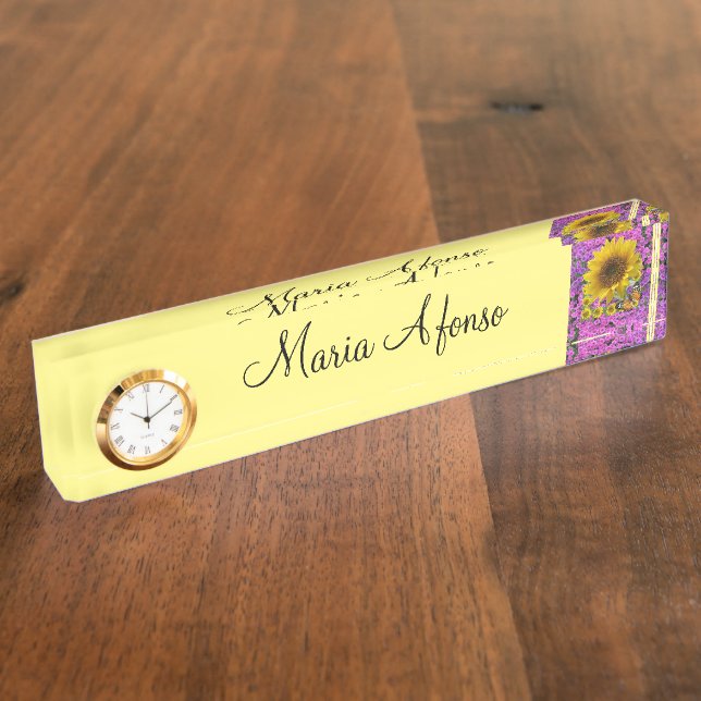 Sunflower Desk Nameplate (Side)