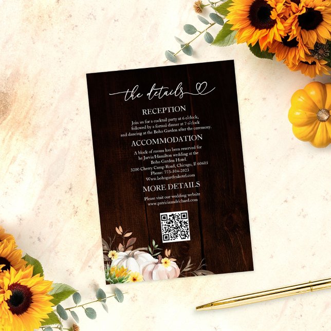 Sunflower Détails du Mariage de automne Cartes de  (Créateur téléchargé)