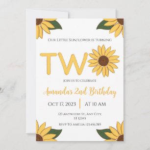 Sunflower Deuxième invitation anniversaire