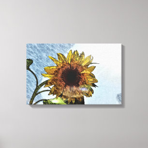Sunflower Digital Modern Art Canvas Print