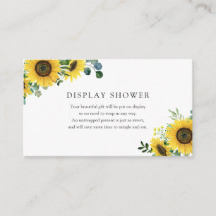 Sunflower Display Baby Shower insert card