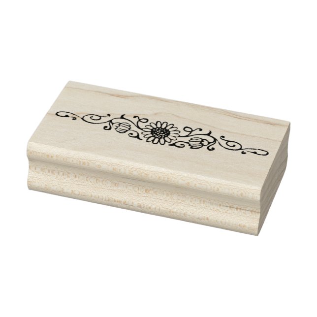 Sunflower Divider Vintage Rubber Art Stamp (Stamp)