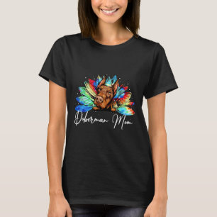 Sunflower Doberman Mom Tie Dye Dog T-Shirt