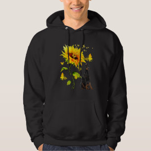 Sunflower Doberman Pinscher Mom Dog Hoodie