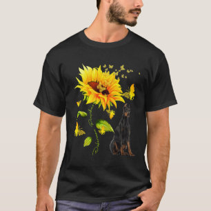 Sunflower Doberman Pinscher Mom Dog T-Shirt