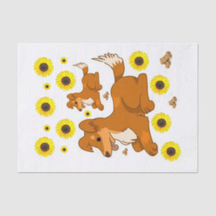 Sunflower Dog Puppy Tissue Paper