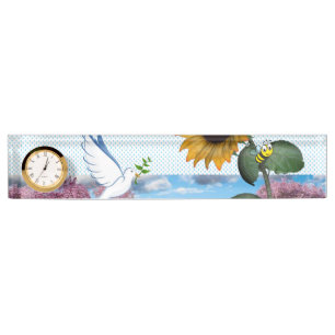 Sunflower Dove Bumblebee Desk Nameplate