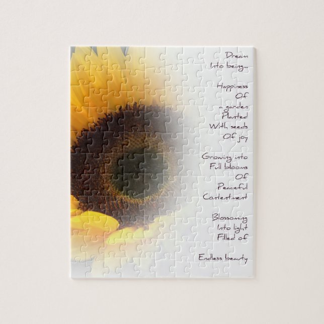 Sunflower Dream Poem Puzzle with Tin (Vertical)