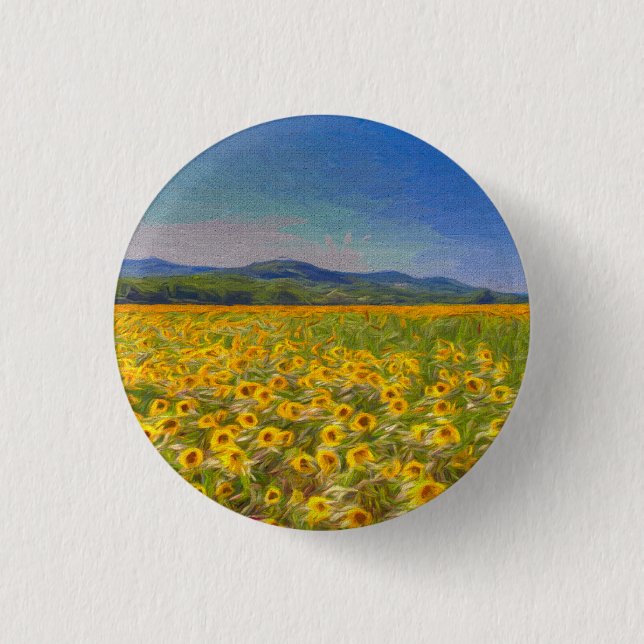 Sunflower Dreams Art 1 Inch Round Button (Front)