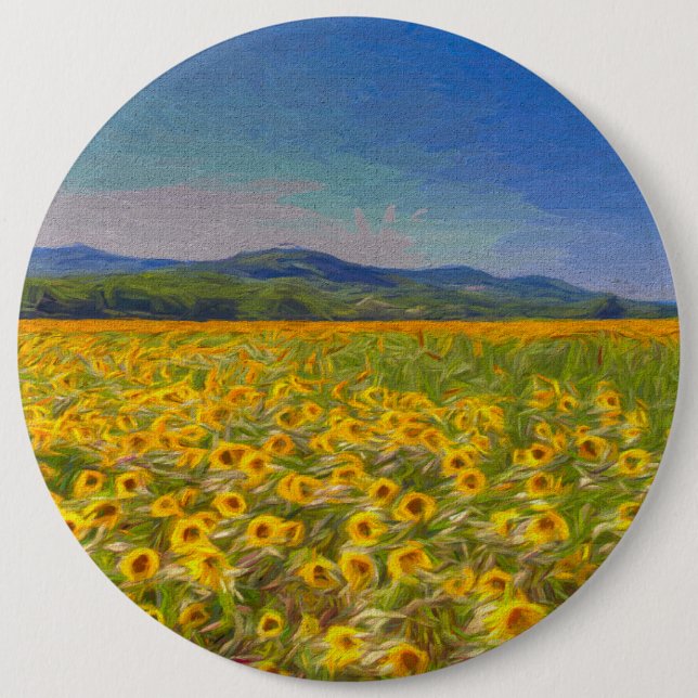 Sunflower Dreams Art 6 Inch Round Button (Front)