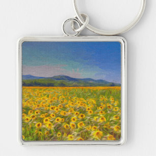 Sunflower Dreams Art Keychain