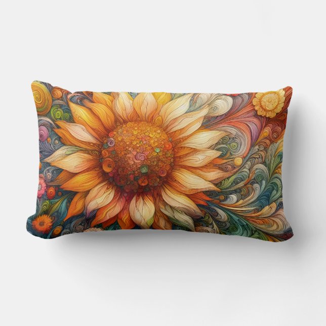 Sunflower Dreams Lumbar Pillow (Front)