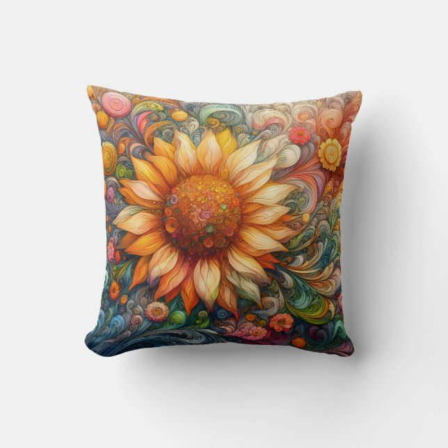 Sunflower Dreams Throw Pillow (Front)