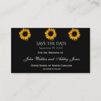 Sunflower Droplets Save The Date Postcard