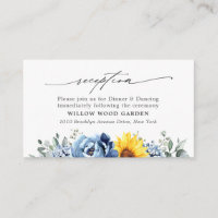 Sunflower Dusty Blue Floral Wedding Reception