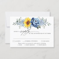 Sunflower Dusty Blue Slate Peony Floral Wedding