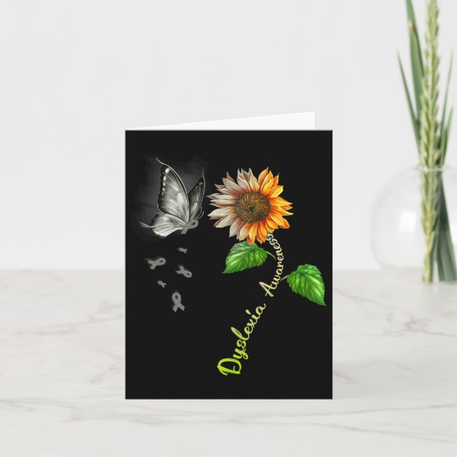 Sunflower Dyslexia Awareness  Card (Front)