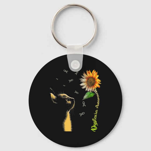 Sunflower Dyslexia Awareness  Keychain (Front)
