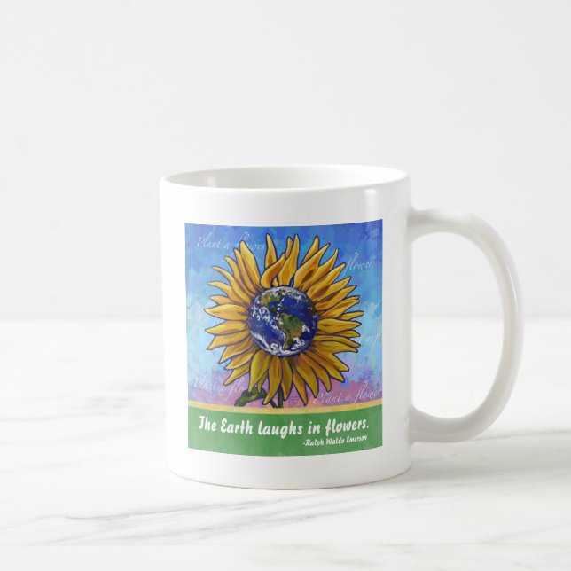 Sunflower Earth Art Coffee Mug (Right)