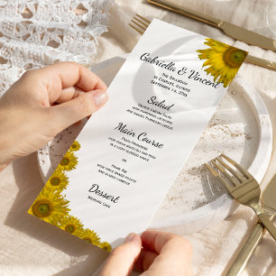 Sunflower Edge Wedding Menu