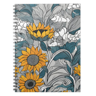 Sunflower Elegance Notebook – Artistic Floral Desi