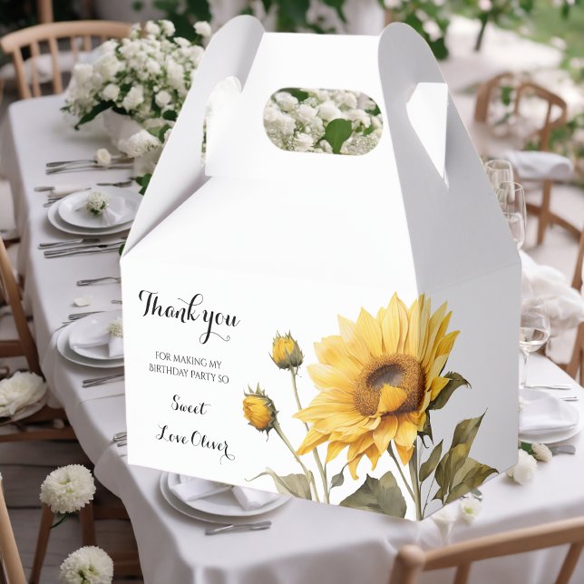 Sunflower Elegant Boho Floral Baby Shower Favor Box (Creator Uploaded)