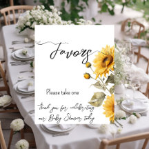 Sunflower Elegant Boho Floral Baby Shower Favours