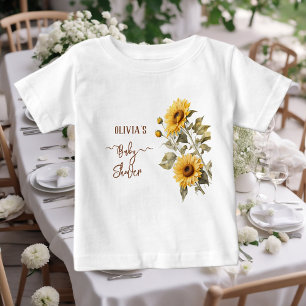 Sunflower Elegant Boho Floral Baby Shower T-Shirt