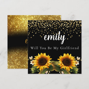 Sunflower Elegant Will You Be My Girlfriend Card
