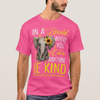 Sunflower Elephant Be Kind Childhood Cancer Awaren T-Shirt