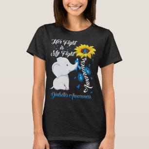 Sunflower Elephant Her Fight Is My Fight Diabetes T-Shirt