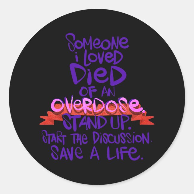 Sunflower Elephants Overdose Awareness Purple Ribb Classic Round Sticker (Front)