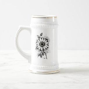 Sunflower Embrace:A Symbol of Optimism and Renewal Beer Stein