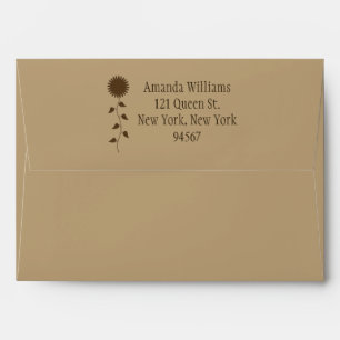 Sunflower Envelope on Beige