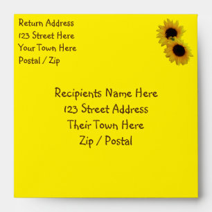 Sunflower Envelopes Personalize Sunflower Envelope