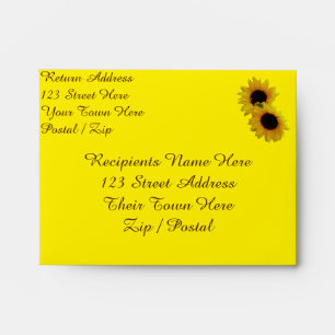 Sunflower Envelopes Personalized RSVP Envelope