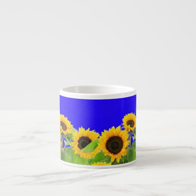Sunflower Espresso Cup Ukraine Flag Colours Freedo (Front)