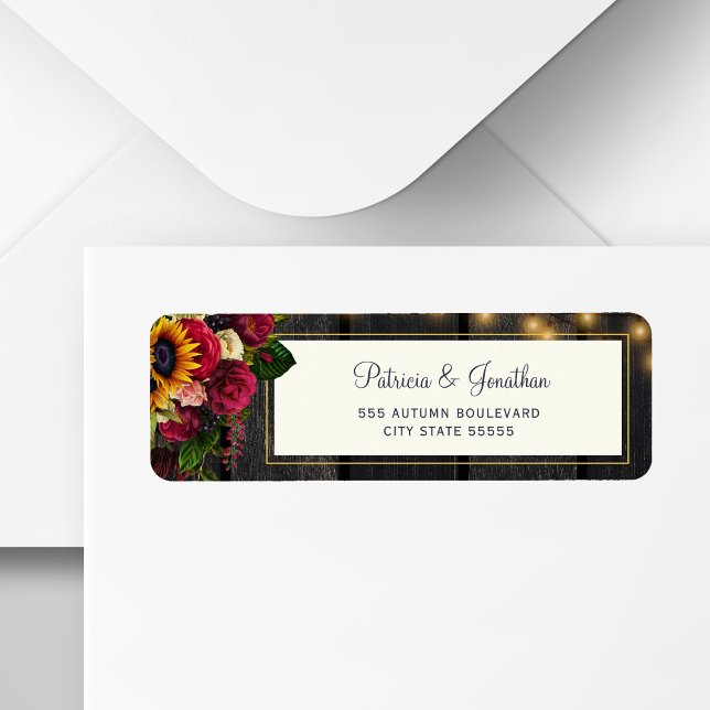 Sunflower et mariage rose adresse de retour (Créateur téléchargé)