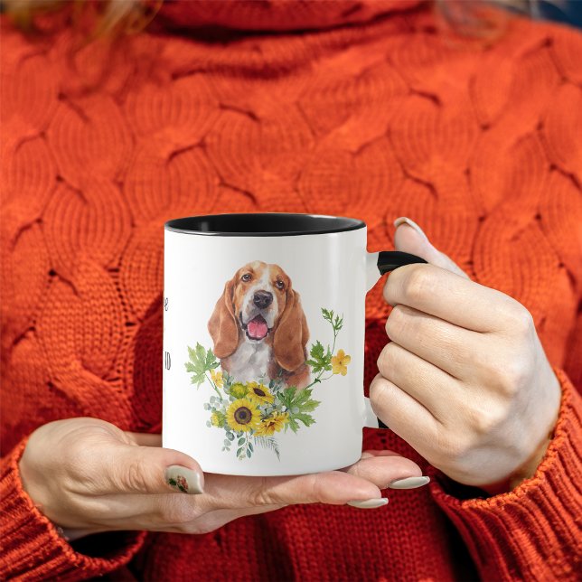 Sunflower Eucalyptus Basset Hound Mug (Creator Uploaded)