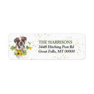 Sunflower Eucalyptus Boxe Chien de retour Adresse