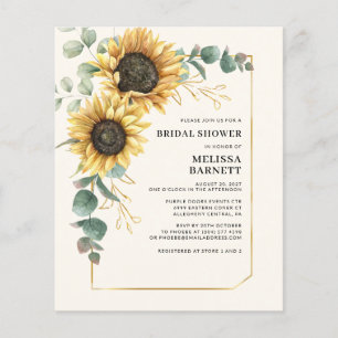 Sunflower Eucalyptus Bridal Shower Invitation