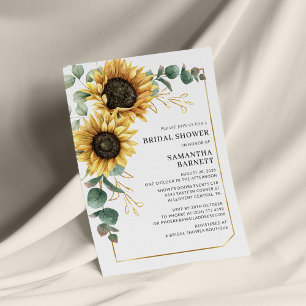 Sunflower Eucalyptus Bridal Shower Invitation Stationery