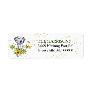Sunflower Eucalyptus Dalmatian Return Address 