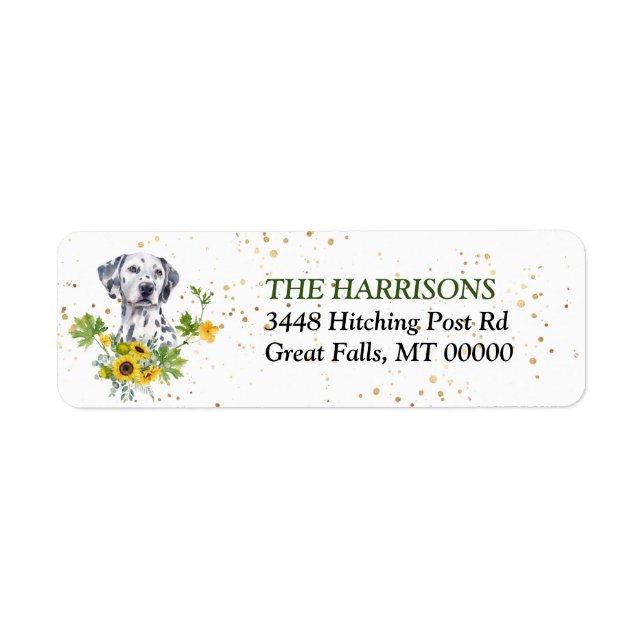 Sunflower Eucalyptus Dalmatie Adresse de retour (Devant)