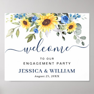 Sunflower Eucalyptus ENGAGEMENT PARTY Welcome Sign