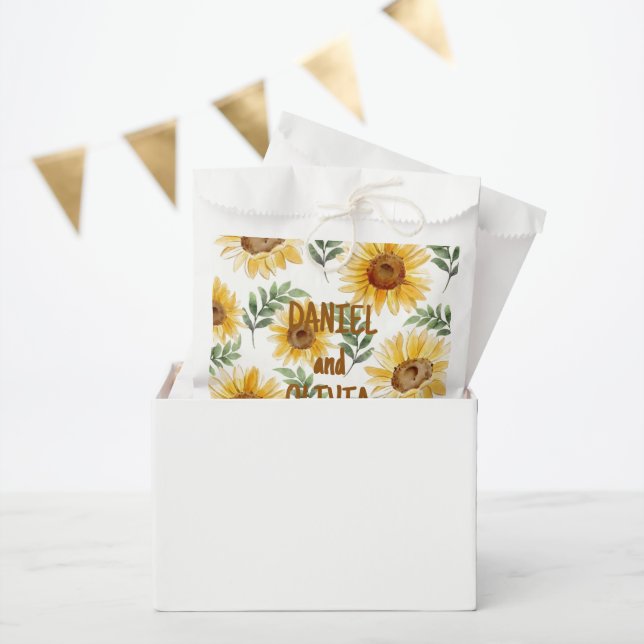 Sunflower Eucalyptus Floral Botanical Wedding Favour Bag (Party)